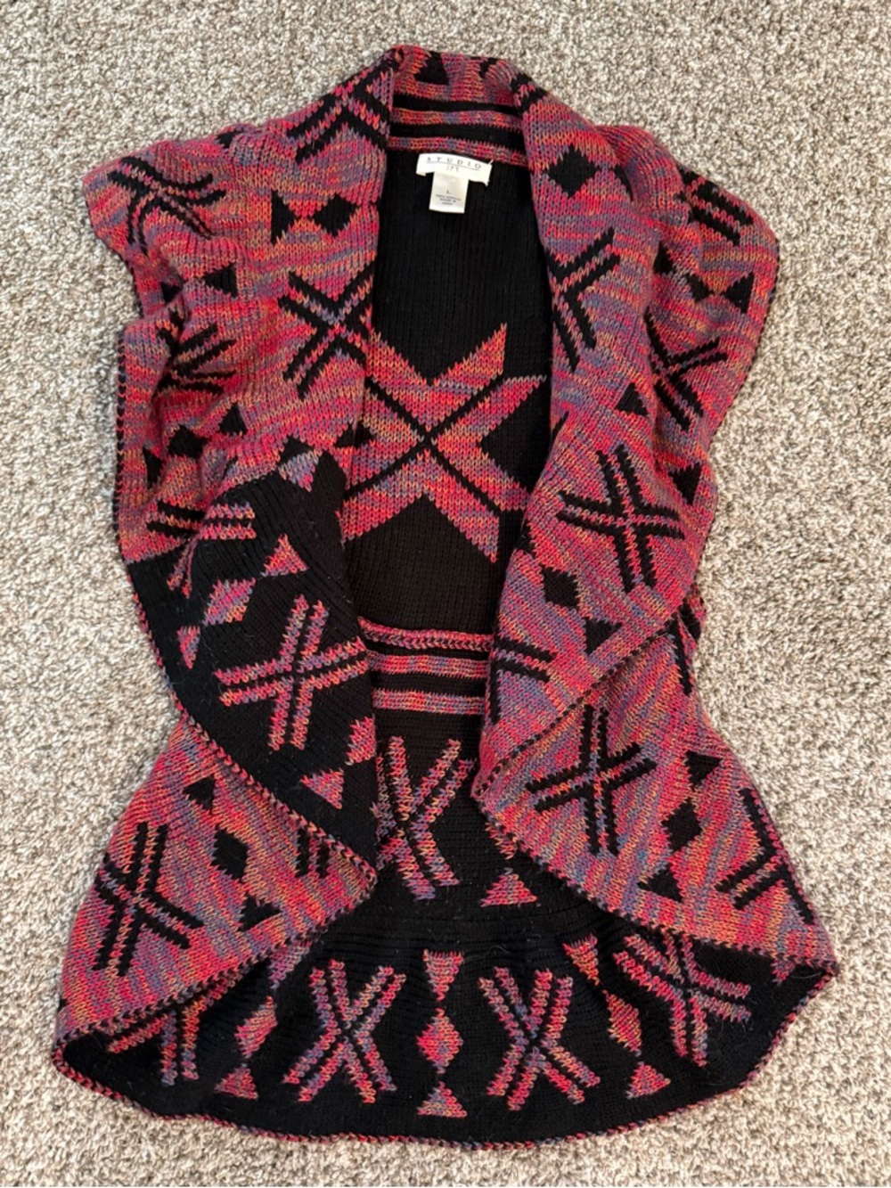 Studio JPR Aztec South Western Pattern Cardigan Vest ~ Size L